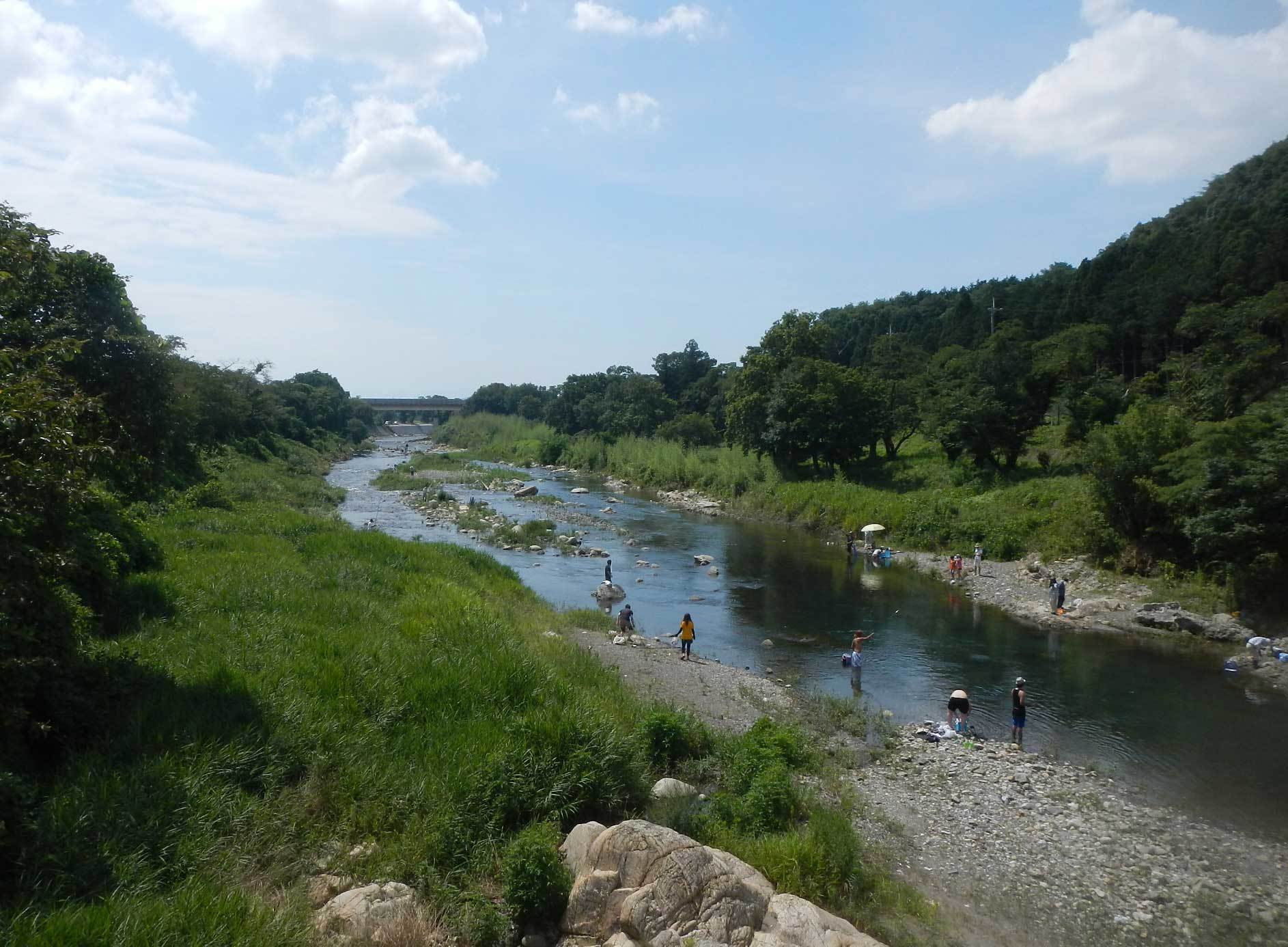 犬上川納涼投網行 水辺の憩